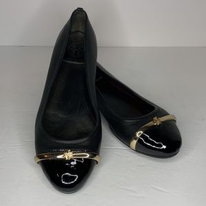 Tory Burch Black Bar Logo Ballet Flat size 6.5